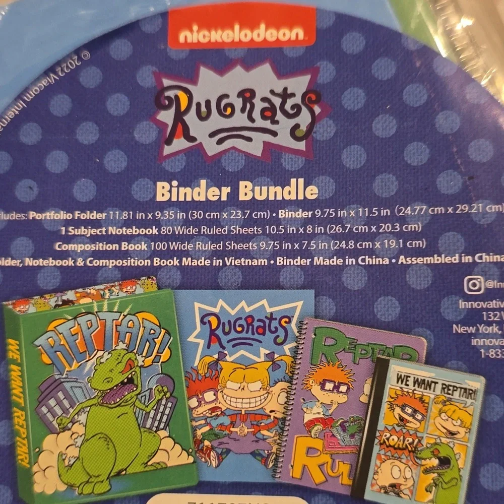 Nickelodeon Rugrats Stationery  Bundle 3-Ring Binder Folder Notebook Composition